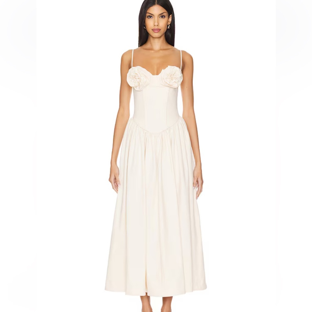 LPA Freya Midi Dress in Dusty Pearl
